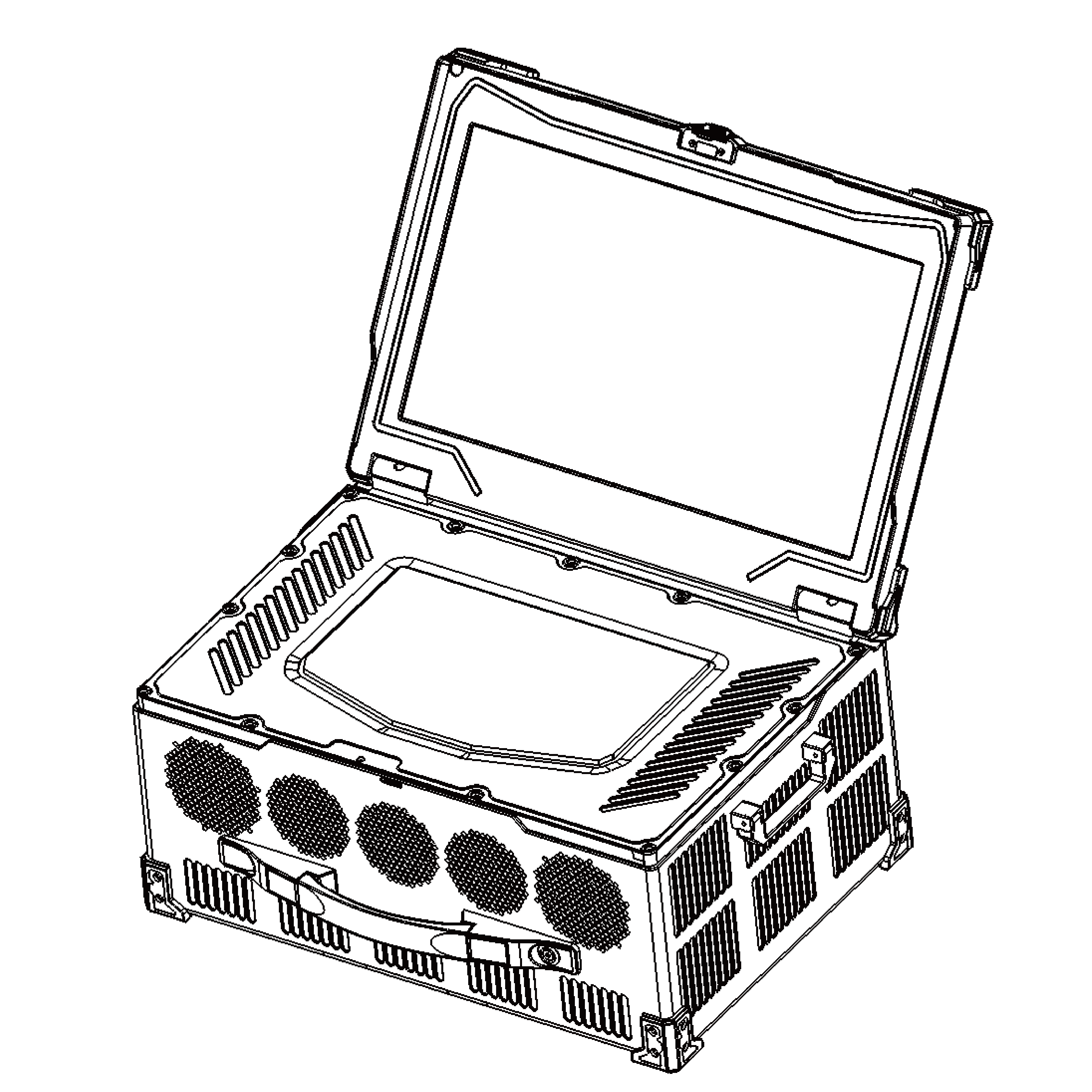 22寸18槽PXIe上翻竖插卡加固便携机  PXIe-2217